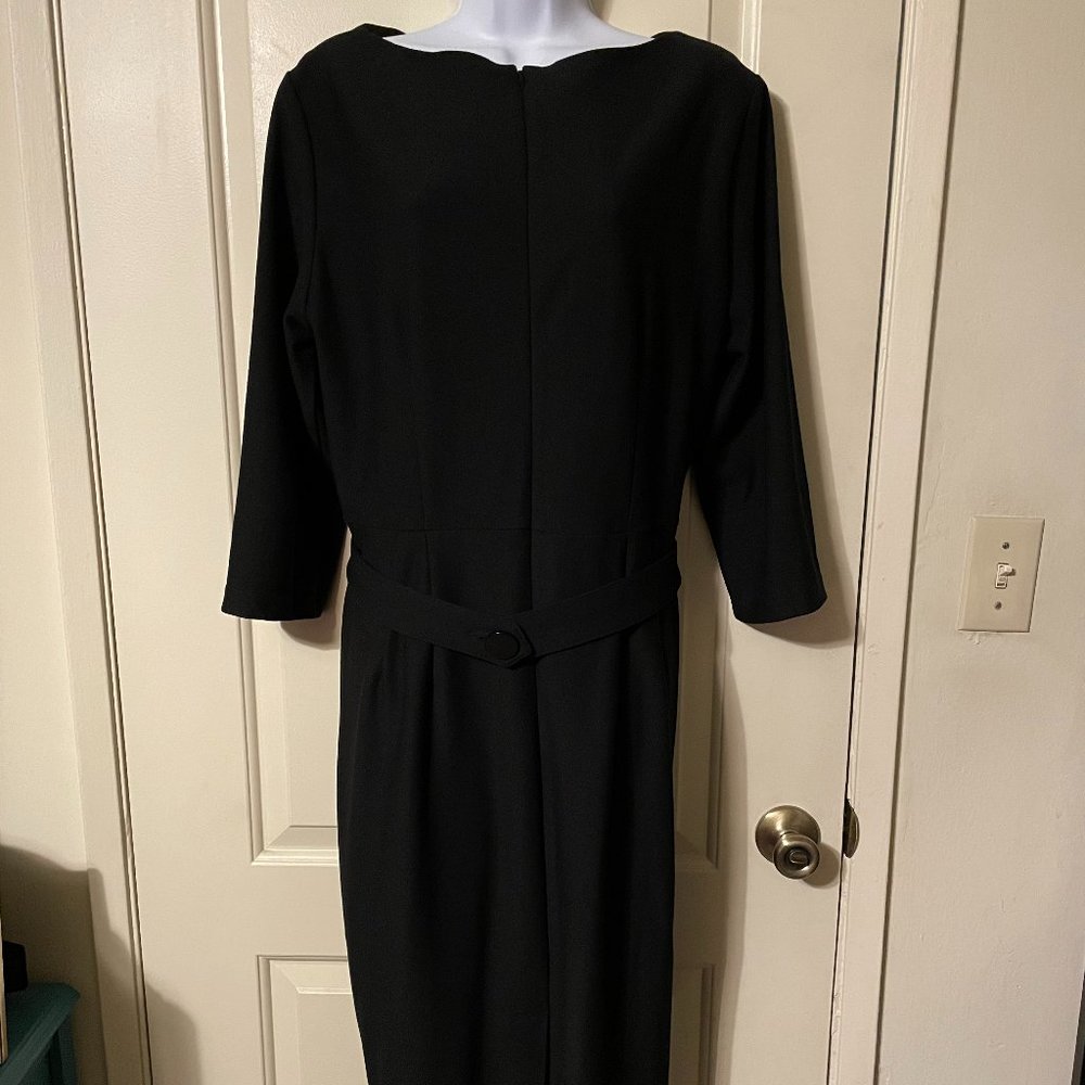 Black Tatyana High Neck Wiggle Dress W/3/4 Sleeves Size 4X